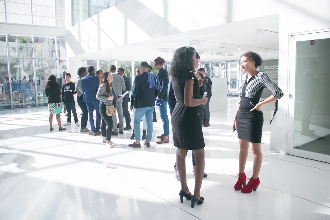 Diverse women business owners at a professional conference networking event