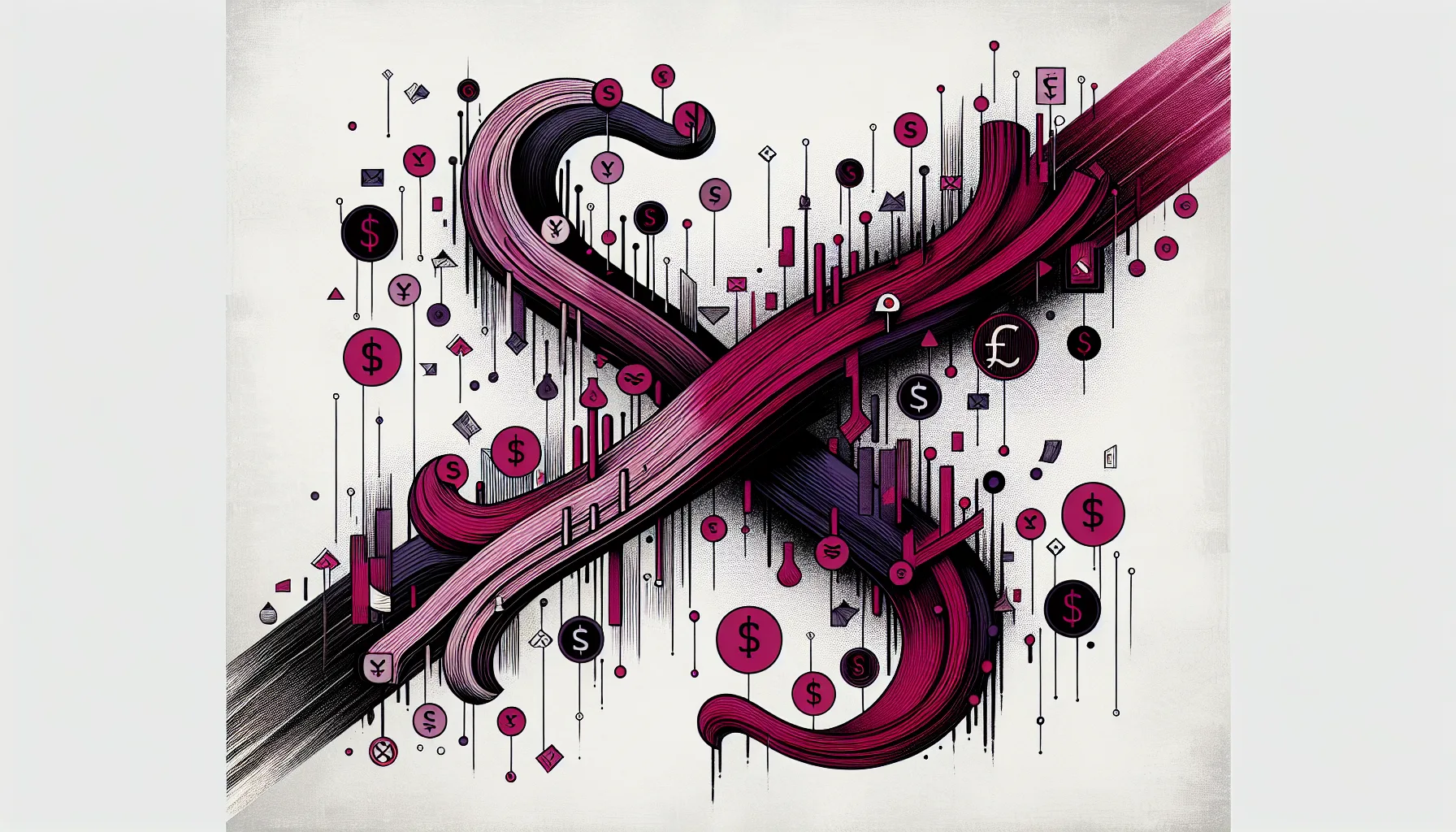 Editorial illustration showing the divergence in venture capital funding between male and female founders