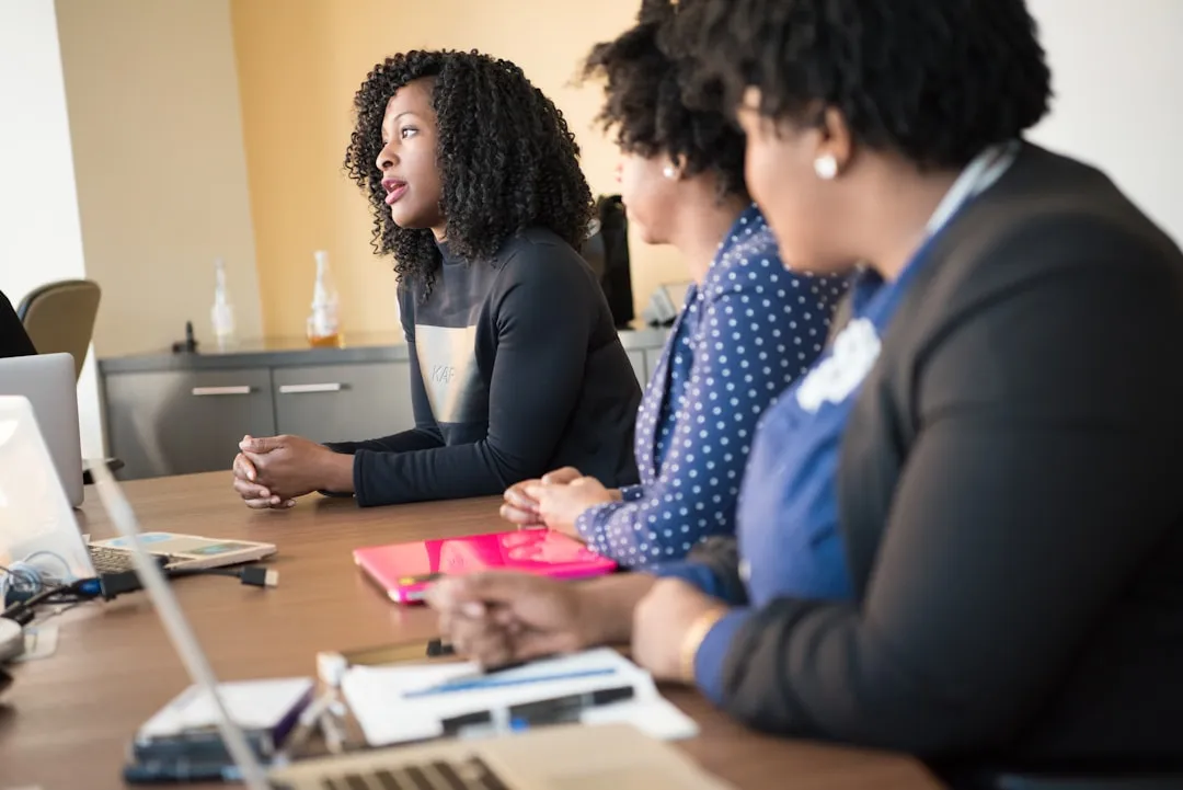 Diverse women business owners at a professional community meeting