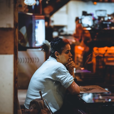 Latina woman in her business